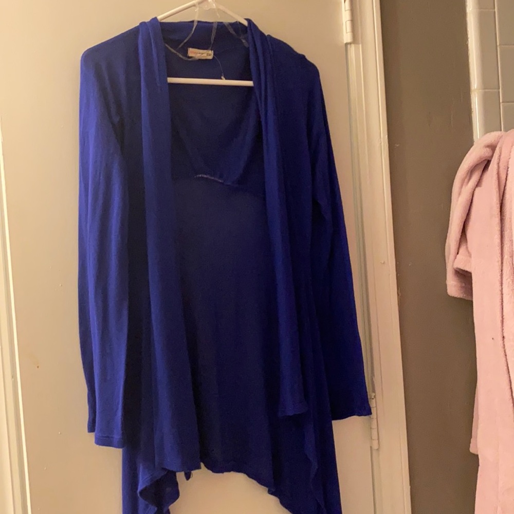 Cute Royal Blue Tapered Cardigan